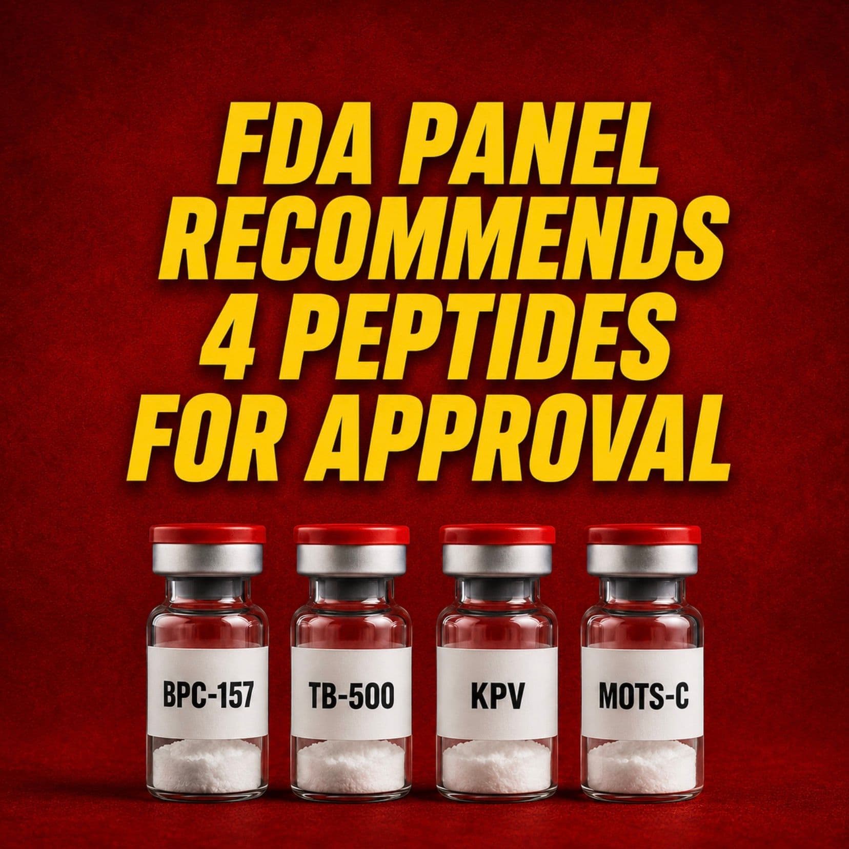 FDA Panel Backs BPC-157, TB-500, KPV, and MOTS-c: What Happens Next?